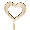 Bijsteker hart open hout 6,5x7cm+12cm stok