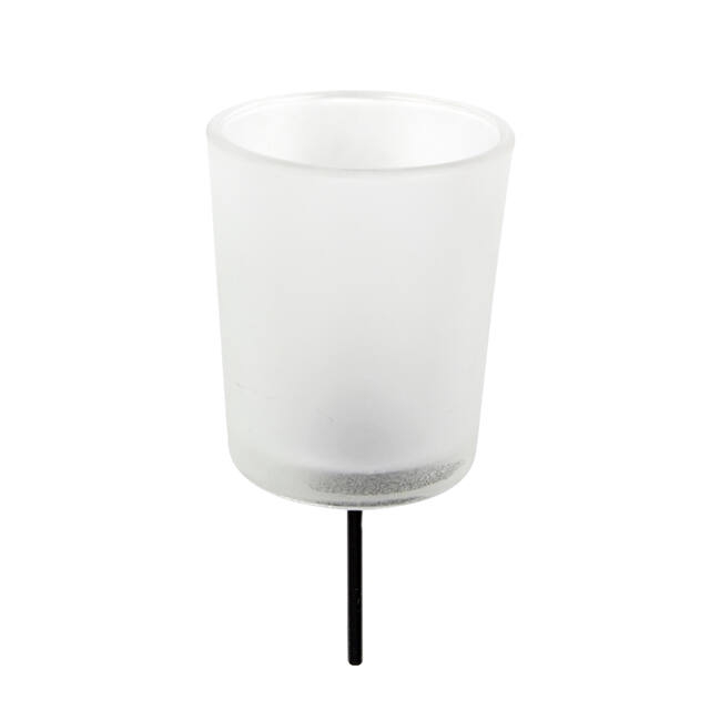 <h4>Waxine glass frosted white on stick 8 cm ( 14,5cm)</h4>