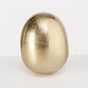Decorative object Helena, Egg, H 8 cm, Aluminium, Gold aluminium gold