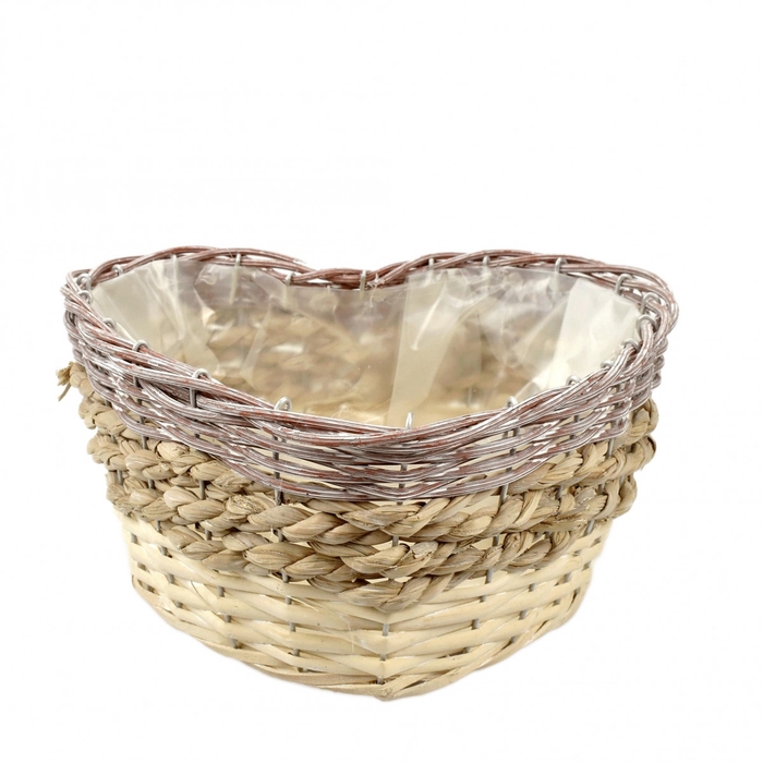 Mothersday Basket heart willow d31*13cm