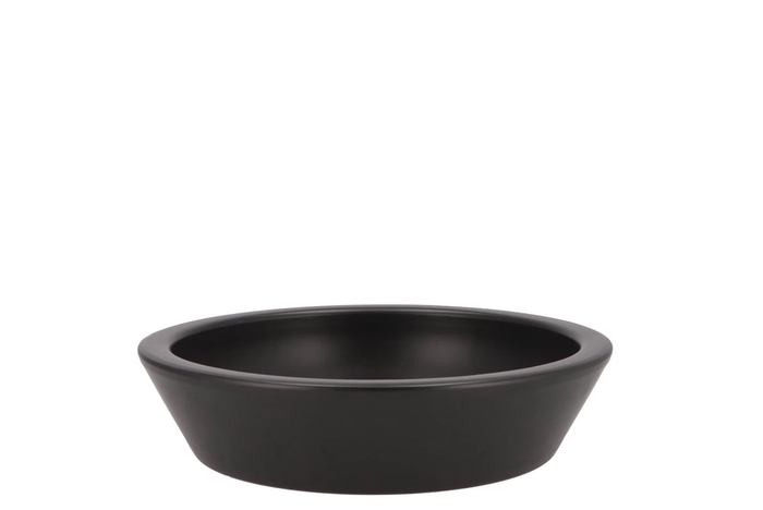 Ceramic Bowl Mat Zwart Low Round 20x5cm