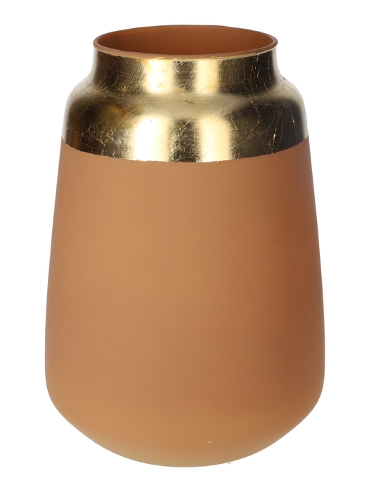 <h4>DF02-666000200 - Vase Rosie d10.4/17xh24.2 brown matt/gold</h4>
