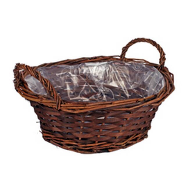 <h4>Basket Hanoi woodbar Ø30xH10,5cm brown</h4>