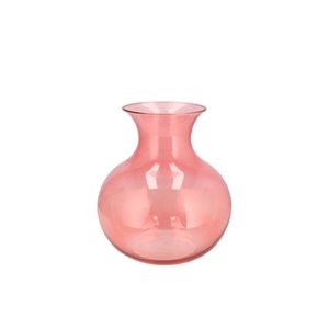 Mira Pink Glass Cone Neck Sphere Vase 16x16x17cm