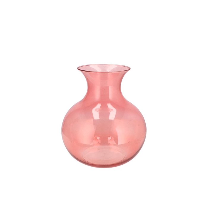 <h4>Mira Pink Glass Cone Neck Sphere Vase 16x16x17cm</h4>