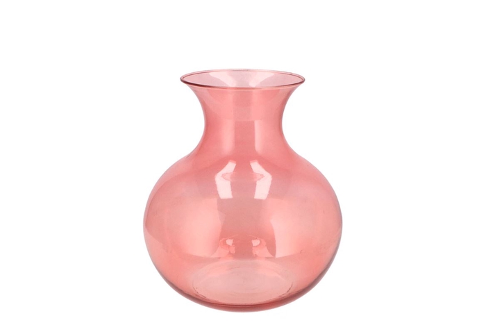 <h4>Mira Pink Glass Cone Neck Sphere Vase 16x16x17cm</h4>