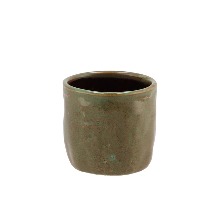 <h4>Iron Stone Green Glazed Pot 9x8cm</h4>