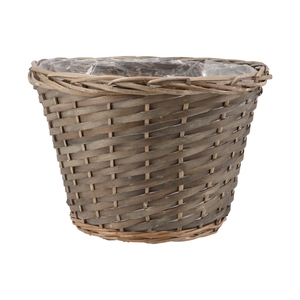 Wicker Basket Pot Round Grey 35x25cm