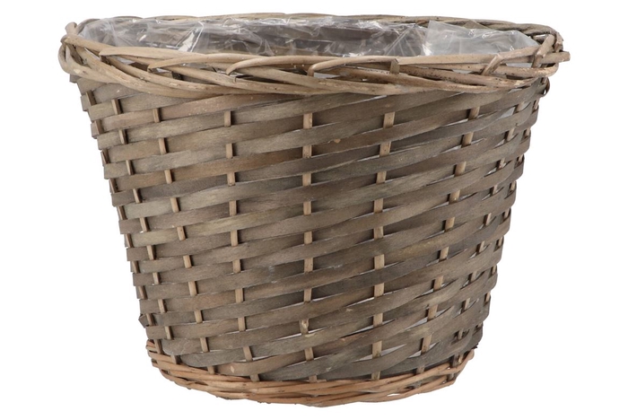 <h4>Wicker Pot Basket Round Grey 35x25cm</h4>
