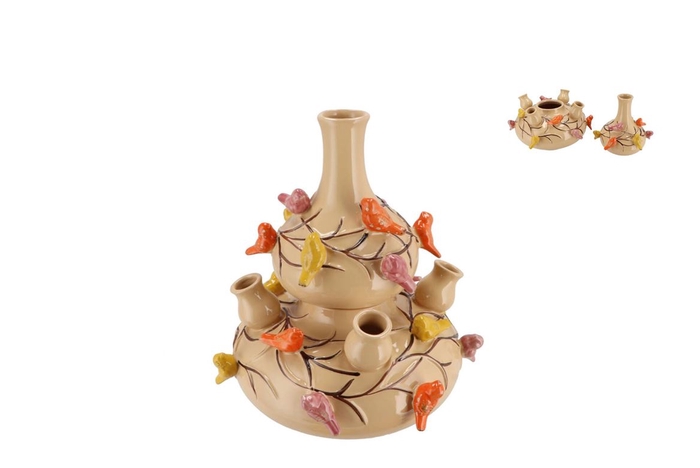 <h4>Bird Vase Sand Bubbles 23x25cm</h4>