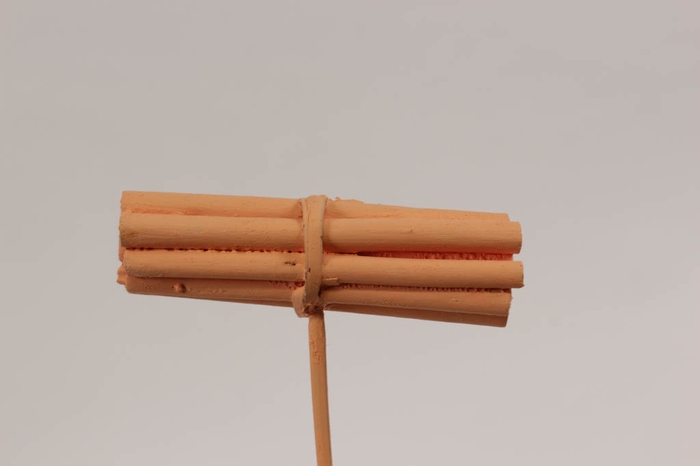 Jute Stick Posy on stem Covered Apricot