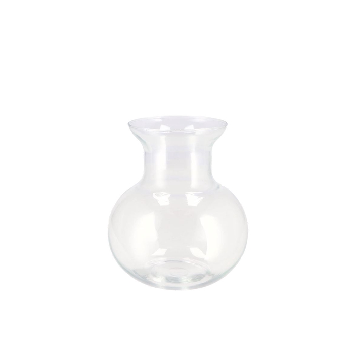 <h4>Mira Clear Glass Cone Neck Sphere Vase 16x16x17cm</h4>