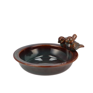 Bird Bowl Glazed Grey 23x5cm