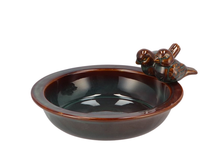Bird Bowl Glazed Grey 23x5cm