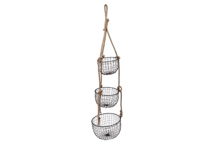 <h4>Wire Basket With Rope Black 26x126cm</h4>