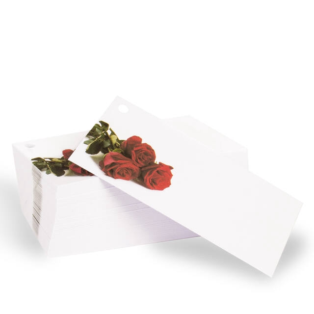 Flower card Rose white - 100 pcs