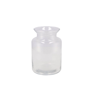 Glass Milk Bottle Vase Heavy 14x20cm