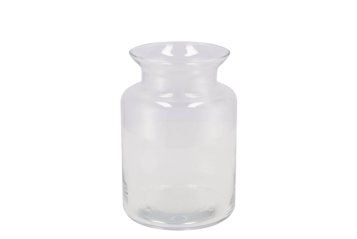 Glass Milk Bottle Vase Heavy 14x20cm