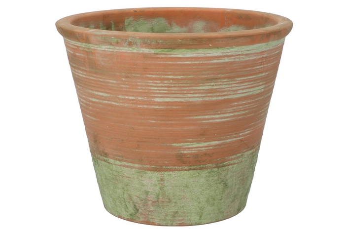 <h4>Pot En Ciment Vert Vieux/rouge 30x24cm</h4>