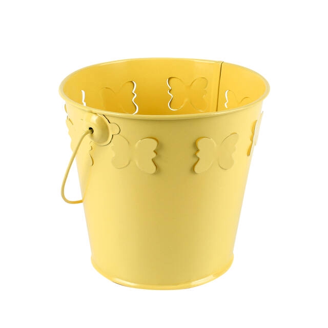 <h4>Bucket Madrid zinc Ø11,5xH9cm- ES10,5 yellow gloss</h4>