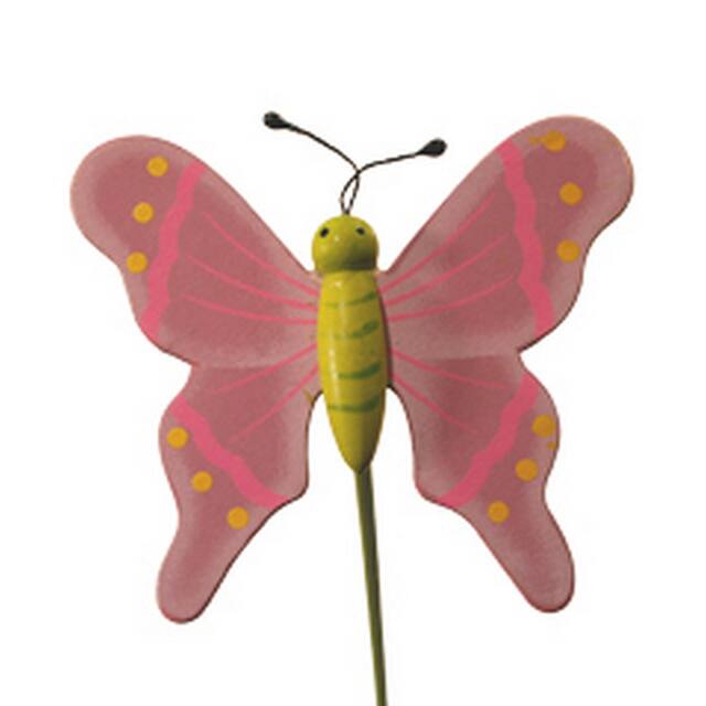 <h4>Pick Butterfly flying wood 7x8cm+50cm stick lilac</h4>