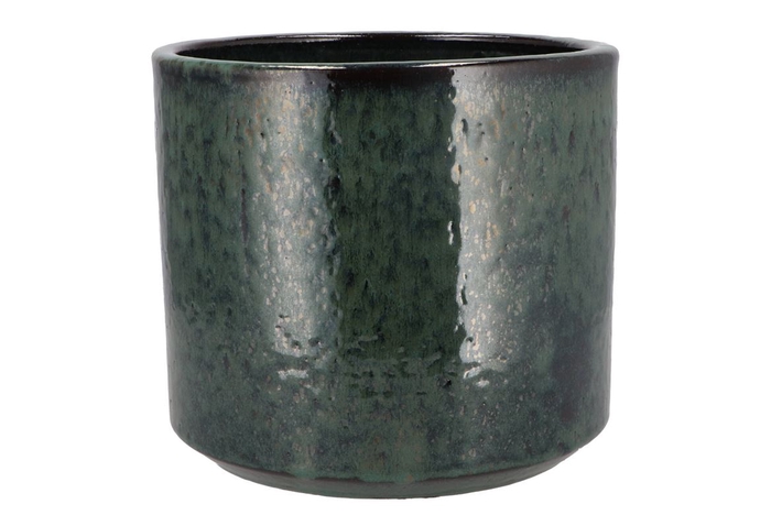 Javea Cilinder Pot Glazed Green 24x21cm