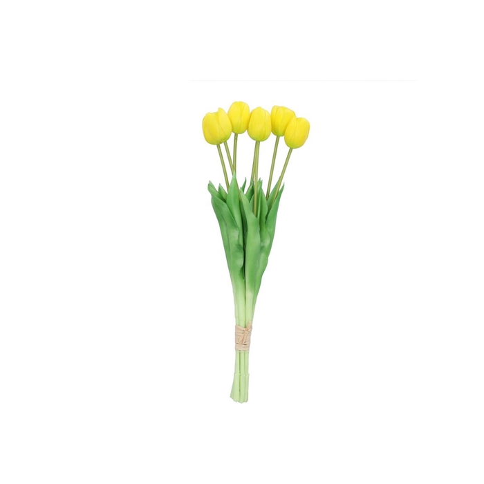 <h4>Silk Tulip 7x Yellow 43cm</h4>