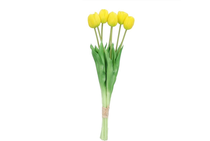 Silk Tulip 7x Yellow 43cm