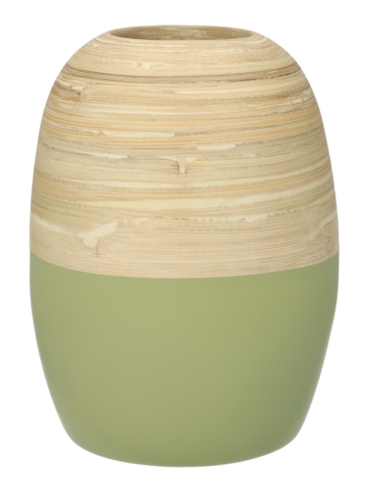 <h4>DF00-710831200 - Vase Mambu d6.3/13.5xh17.5 natural/ olive</h4>