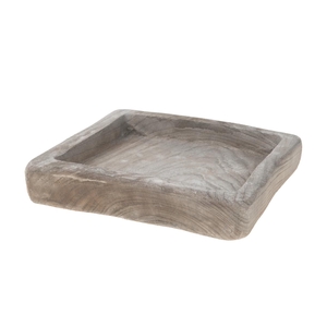 WOODEN TRAY SQUARE 29*29*5,5CM GREY