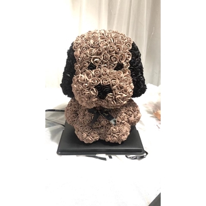 Puppy 40cm bruin-zwart foamrose