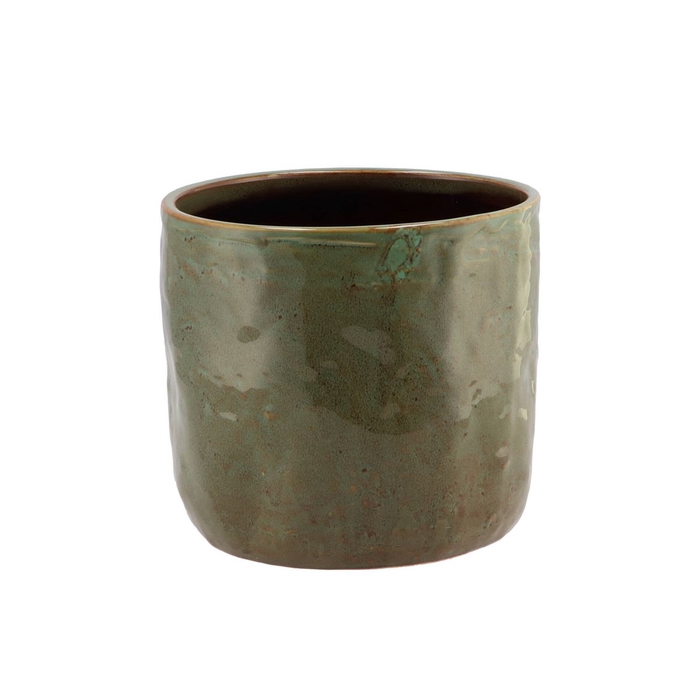<h4>Iron Stone Green Glazed Pot 19x17cm</h4>