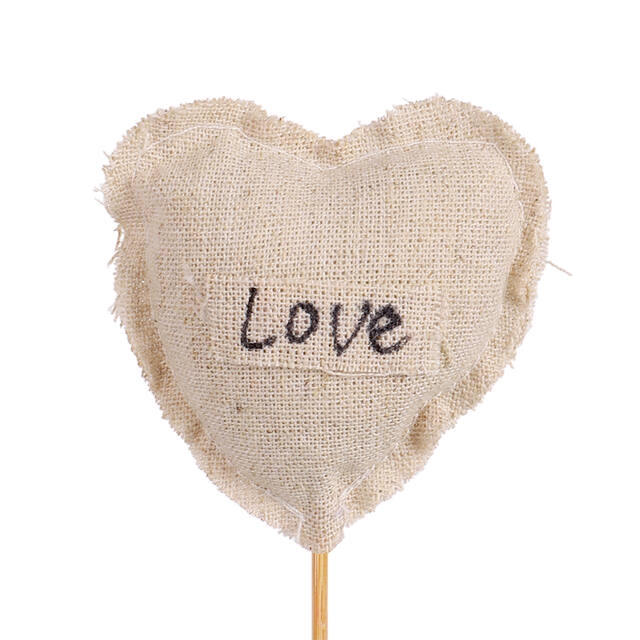 <h4>Pick heart Isabel cotton 7cm +12cm stick beige</h4>