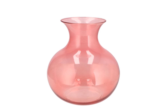 <h4>Mira Pink Glass Cone Neck Sphere Vase 20x20x21cm</h4>