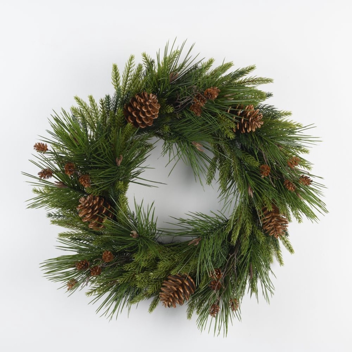 Af Wreath Pinus+cone 60cm Gre
