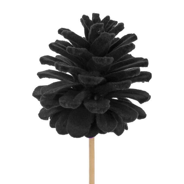 <h4>Pick pinecone flock 5-6cm+12cm stick black</h4>