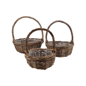 Rattan handle basket 45x18cm +handle 50cm 3-pieces