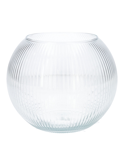 DF01-883912200 - Glass bowl Alverda Lines d12/19xh15.5 clear