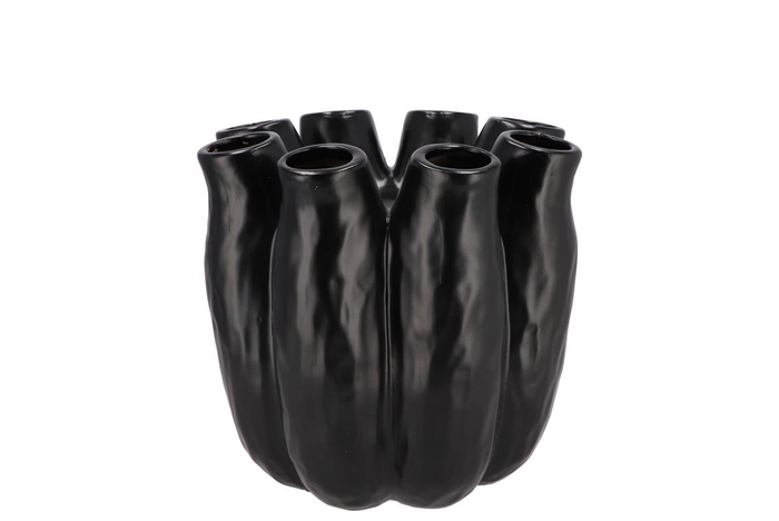 Luna Black Tube Vase 16x16cm