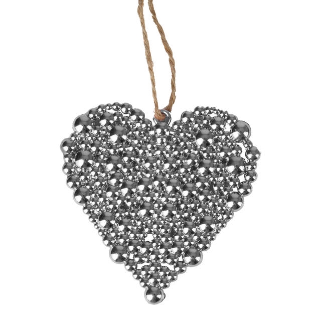 <h4>Pendant heart bubbles 7cm + 16cm string silver</h4>
