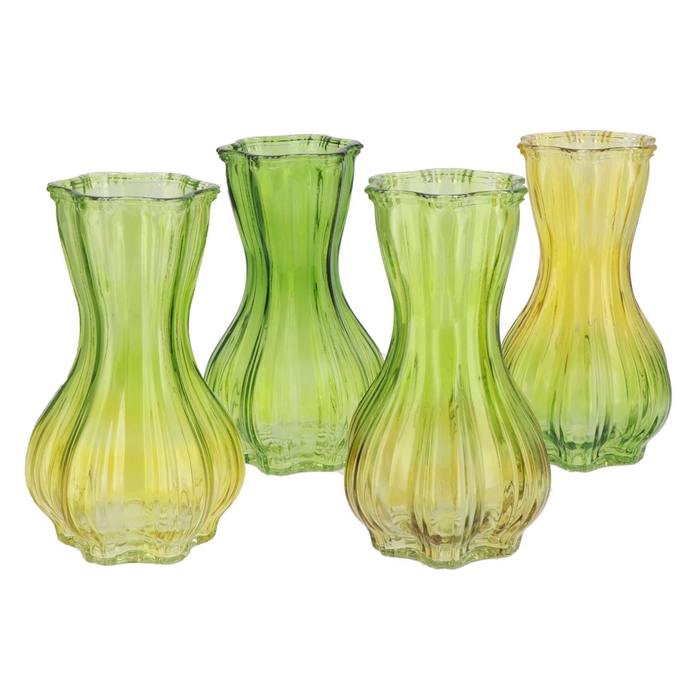 <h4>Bicolore Forest Green Garlic Vase Ass 13x20cm</h4>