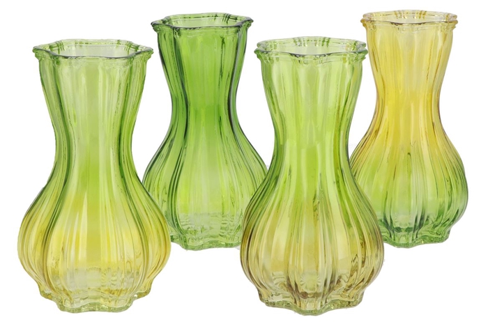 <h4>Bicolore Forest Green Garlic Vase Ass 13x20cm</h4>