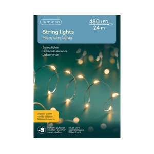 MICRO LED STRINGLIGHTS BUITEN SILVER CABLE - 480LAMPS KLASSIEKWARMWHITE 2395CM