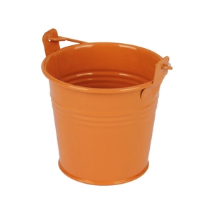 Bucket Sevilla zinc Ø8,2xH7,2cm - ES7 orange gloss