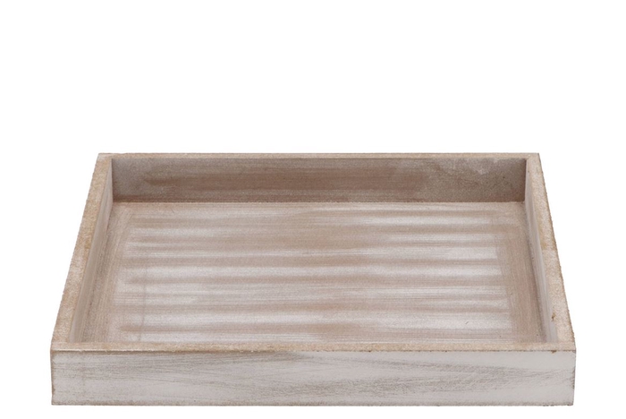Wooden tray antique grey 25x25x3cm