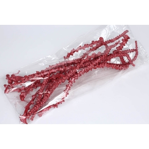 Banana stem 10pc in poly red pearl with glitter