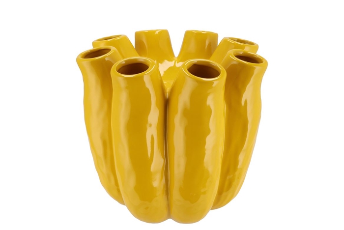 Luna Yellow Tube Vase 24x24cm