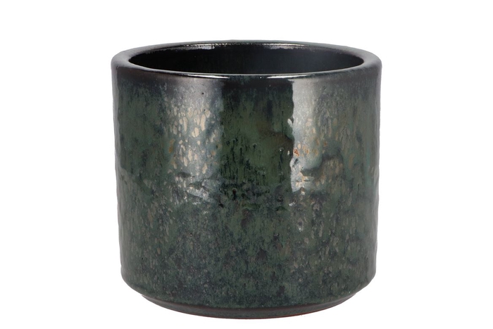 <h4>Javea Cilinder Pot Glazed Green 17x15cm</h4>