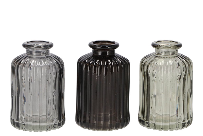 <h4>Karakum grey glass bottle 6x6x10cm</h4>