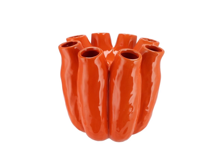 Luna Orange Tube Vase 19x19cm